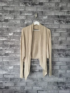 AllSaints Spitalfields Beige Wool Silk Waterfall Cardigan UK 10 - Picture 1 of 9