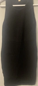 Michael Kors Ribbed Stretch Knit Tank Dress Black Size L - Picture 1 of 8