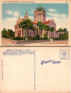 Carte postale - Flagler Memorial Church, St Augustin, Floride - carte frontière blanche - Photo 1/1