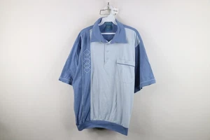 Polo Pullover Vintage Años 90 Rockabilly Para Hombres XL Panel Diamante Desteñido Bloque de Color - Imagen 1 de 14