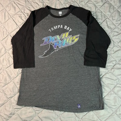 Camisa Majestic Tampa Bay Devil Rays Para Hombres Grande Gris Cooperstown Polo Retro Foto 1 de 4
