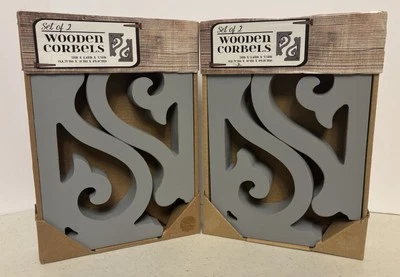 4 ménsulas de madera grises 5 X 1,2 X 7,5 soportes de estante para decoración de granja Foto 1 de 4