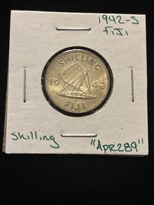 1942 S fiji shilling .900 fine silver world coin king george v “apr289” - Picture 1 of 24