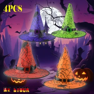 4x LED Halloween Hexenhut, leuchtender Hexenhut, Kopfschmuck,Party-Dekoration DE - Bild 1 von 13