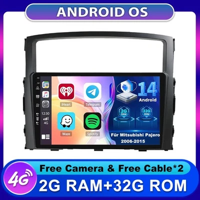 für Mitsubishi Pajero IV 2006-2014 Android14 Autoradio Navi CarPlay GPS 2GB+32GB - Bild 1 von 4