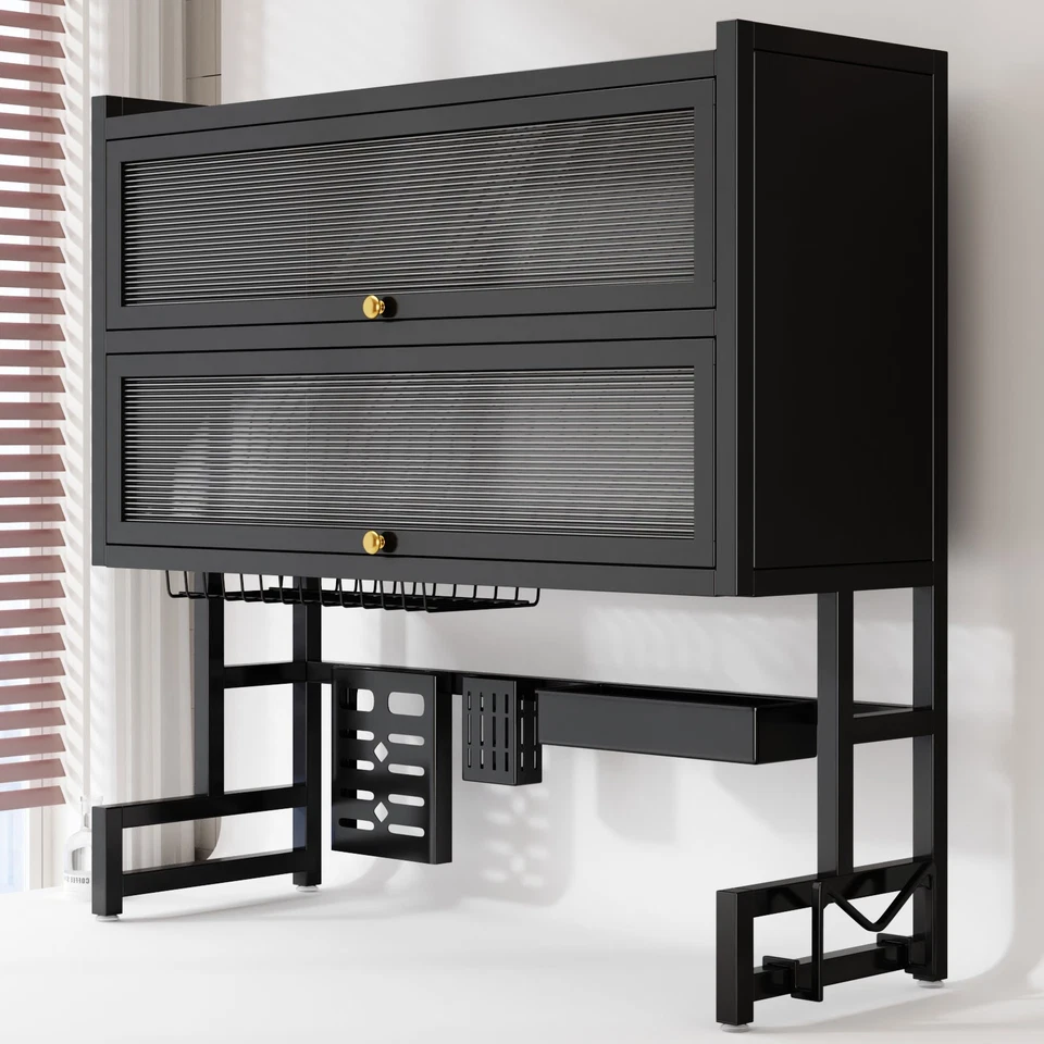 Gabinete de almacenamiento de utensilios de cocina sobre el fregadero 33,46 pulgadas 2 niveles Foto 1 de 4