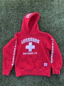 Boys Size 6 /8 Lifeguard Hoodie Red - Picture 1 of 4