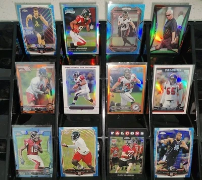 Falcons all refractor & Prizm lot x12 color TJ Duckett Michael Turner Mike Smith - Image 1 of 3