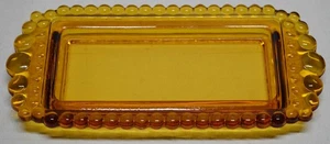 Bernsteinfarbene Butterdose aus Pressglas - Bild 1 von 2