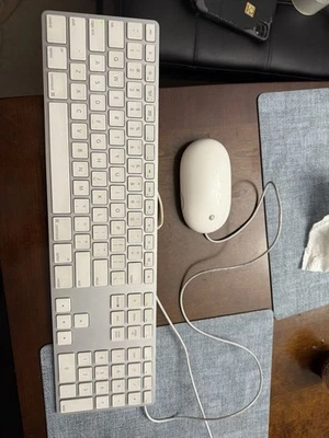 Apple USB Wired Keyboard Mighty Mouse A1152 A1243 Used extension Cable RUCUA - Image 1 of 4