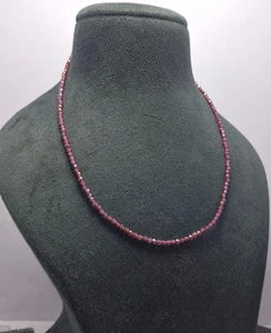 Elegante natürliche Granat Edelstein Halskette Handarbeit Schmuck Geschenk - Bild 1 von 7