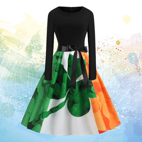 Halter Vestito Abito Verde Fiori Vestito San Valentino in Maschera