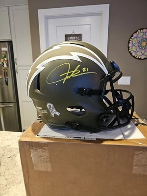LaDainian Tomlinson Salute to Service FS Replica Helmet Signed  Beckett Cert - Image 1 of 4
