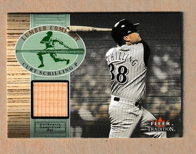 Tarjeta de murciélago Curt Schilling 2002 Fleer usada en juegos-Arizona Diamondbacks Foto 1 de 2