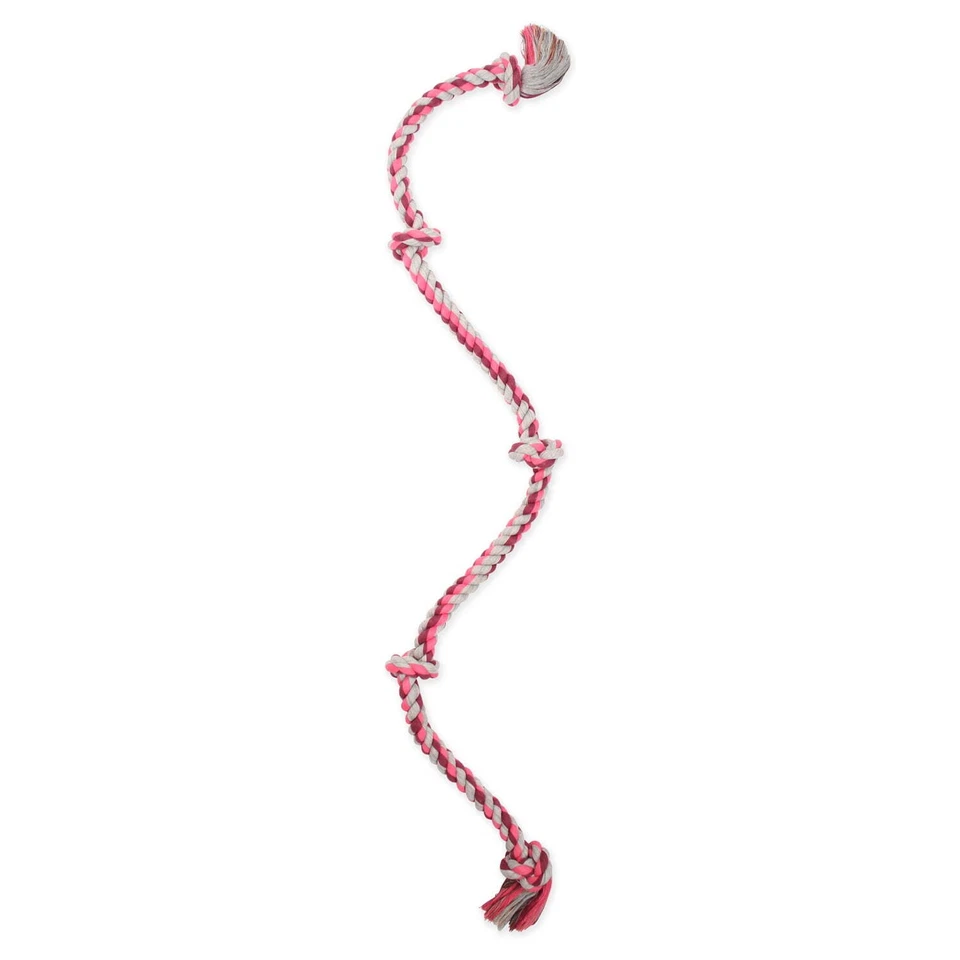 Juguete para perro cuerda de remolcador de 5 nudos mezcla de algodón con hilo dental Mammoth, Super XL, 72", nuevo Foto 1 de 4