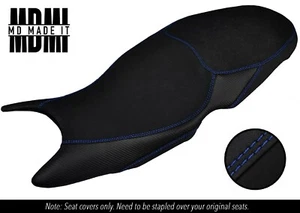 PASST FÜR BMW F 800 GT 12-16 CUSTOM GRIP CARBON VINYL SITZBEZUG DSG2 BLAUE NÄHTE - Bild 1 von 5