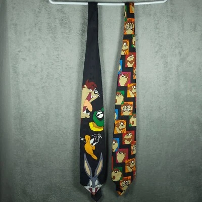 2 Corbatas De Colección 1995 Looney Tunes Ties Mania Bugs Marvin Lucas Taz - ENVÍO GRATUITO Foto 1 de 4