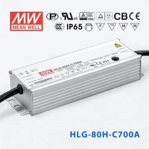 Mean Well HLG-80H-C700AB Power Supply 90.3W 700mA - Adjustable and Dimmable - Picture 1 of 1
