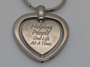 Heart Shaped Spinner Keychain "Helping People One Life at a A Time" - Picture 1 of 4