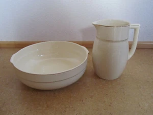 2-teiliges Waschset Waschgarnitur Villeroy Waschschüssel Krug Goldrand - Bild 1 von 6