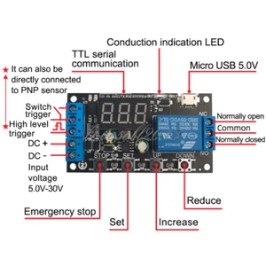 DC 5V/12V/24V Digital LED Cycle Timer Delay Relay Switch Time Relay Module - Picture 1 of 5