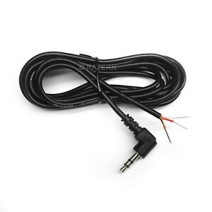 10 ft 3.5mm 1/8" Stereo Angle Male Mini Plug to Bare Wire Shielded Audio Cable