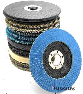 14-PC MIX DISC 4-1/2"x7/8" FLAP DISC,POLISHING DISC & CUT OFF WHEELS - Picture 1 of 2