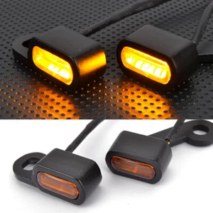 Mini LED Turn Signal Light Handlebar Blinker Indicator For Cafe Racer Motorcycle - Imagen 1 de 13