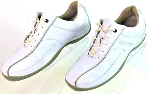 Clarks Leather White Walking Shoe With Reflector Strips - Women's Size 8M - EUC - Picture 1 of 11