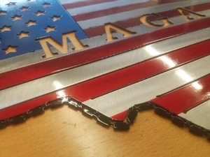 MAGA USA Flag Metal Wall Art Plasma Cut Home Decor Gift Idea Border Wall... - Picture 1 of 2