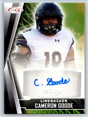 2022 SAGE Cameron Goode Rookie Auto Black Parallel RC Autograph #A-CG - Image 1 of 2