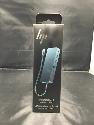 Authentic HP Universal USB-C Multi-Port Hub 50H98AA#ABL (Black) Brand New - Image 1 of 3