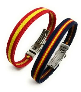 Pack 2 Pulseras Elásticas | Bandera España | Cierre Seguridad | Largo Ajustable - Picture 1 of 5
