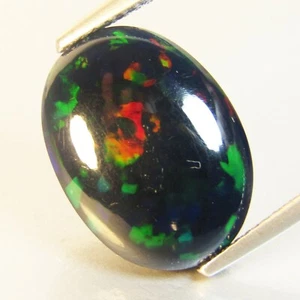 5.15Ct Natural Color Play Ethiopian Black Opal Oval Shape Cabochon Loose Gem VOD - Picture 1 of 4
