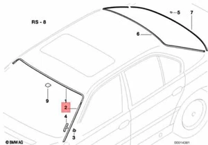Genuine BMW E38 7-Series Front Windshield Left Moulding Seal 740il 740i 750 - Picture 1 of 1