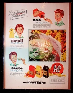 1953 A&P Food Stores Eight O'Clock Coffee Patio Art Vintage Print Ad - Picture 1 of 1