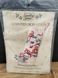 CANDAMAR Christmas Cats Stocking  50170 Counted Cross Stitch - Picture 1 of 3