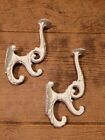 Large White Victorian Style Wall Hooks 7" tall (Set of Two) 0170-01207W