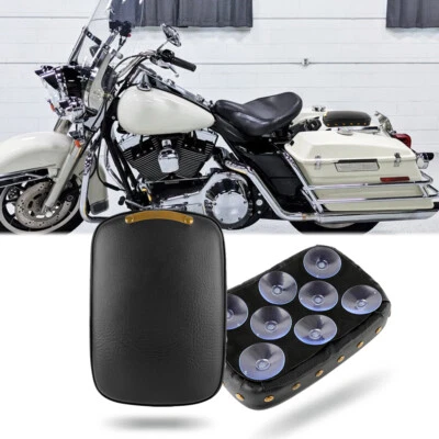 Cojín de asiento de pasajero de policía estilo remache con 8 ventosas para Harley Road King Foto 1 de 4