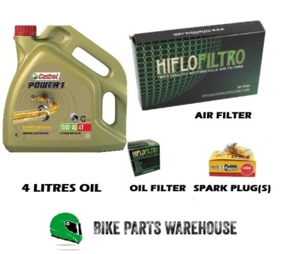 Cagiva Raptor 650 2001-2004 CASTROL OIL AIR FILTER SPARK PLUGS SERVICE KIT - Image 1 of 3