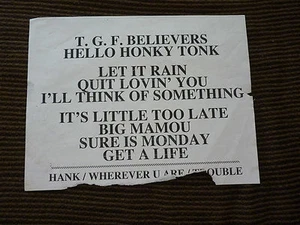 Vtg Mark Chesnutt Setlist Set List Concert 1990's Country Music #2 - Picture 1 of 1