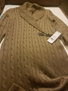 Dana Buchman Sweater Dress S Stretch Fitted Taupe,brown womens winter ,New - Picture 1 of 9