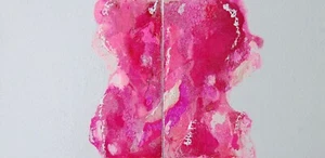 NEW ISABELLA BENJAMIN ORIGINAL "Abstract #26" Diptych MODERN art PAINTING - Picture 1 of 2