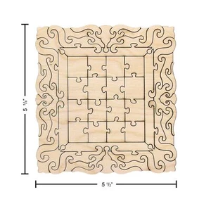 Leisure Arts Wood Puzzle Small Frame 50 Pieces 5.5"X 5.75" Blank Puzzles, Make - Picture 1 of 4