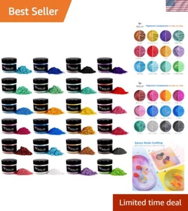 Versatile Mica Powder Set - 24 Cosmetic-Grade Pigments for DIY Crafts & Makeup - Picture 1 of 11