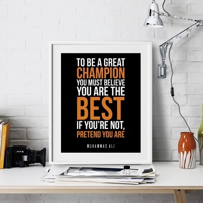Muhammad Ali Inspirational Wall Art Print Motivational Quote Poster Decor Gift - Image 1 of 4