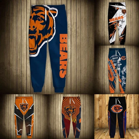 Chicago Bears Mens Sweatpants Drawstring Pants Casual Loose Lightweigh Trousers Cover
