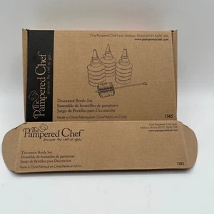 Pampered Chef Decorator Bottle Set Icing Piping Squeeze Bottles Brush Baking - Picture 1 of 4