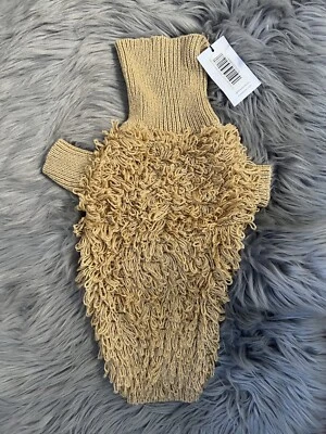 Max Bone Gold Sparkly Knit Stretchy Dog Puppy Sweater Knit Collar Sz M NWT - Imagem 1 de 4