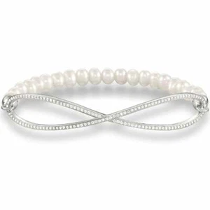 Thomas Sabo LBA0005-167-14 Love Bridge CZ Infinity Pearl Bracelet 18CM - Picture 1 of 1